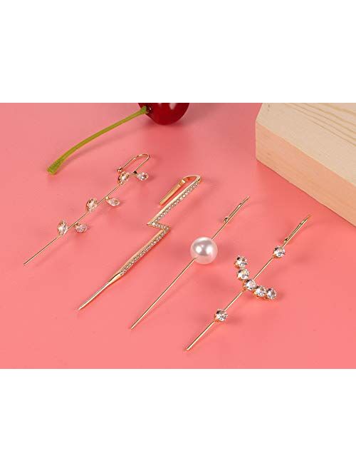 15 Pcs Ear Wrap Crawler Hook Earrings for Women - Gold Ear cuffs for Women Ear Cuff Earrings for Teen Girls - Ear Climber Earrings Clip On Cartilage Earrings