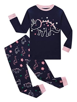 Little Girls Pajamas 100% Cotton Long Sleeve Pjs Toddler Clothes Kids Sleepwear Shirts