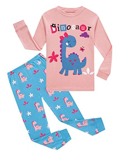 Little Girls Pajamas 100% Cotton Long Sleeve Pjs Toddler Clothes Kids Sleepwear Shirts