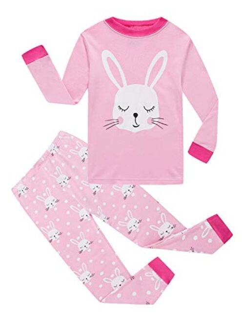 Little Girls Pajamas 100% Cotton Long Sleeve Pjs Toddler Clothes Kids Sleepwear Shirts