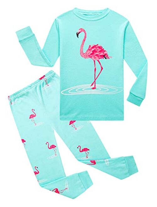 Little Girls Pajamas 100% Cotton Long Sleeve Pjs Toddler Clothes Kids Sleepwear Shirts