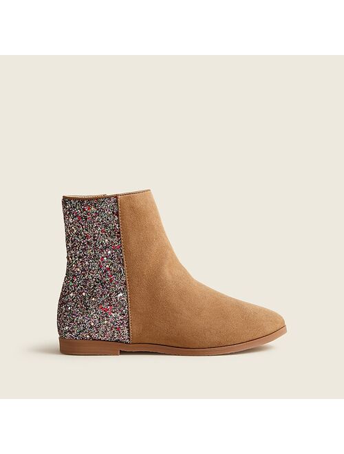 J.Crew Girls' zip-up boots with glitter