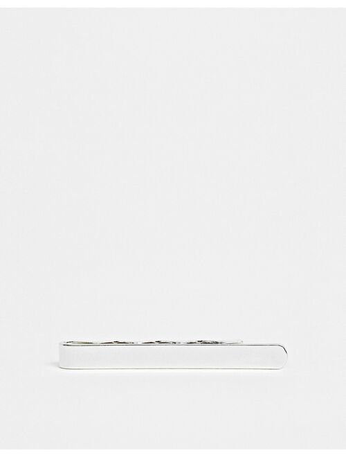 ASOS DESIGN slim tie bar in silver tone