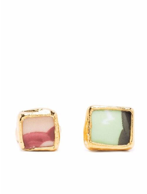 gemstone two-tone cufflinks