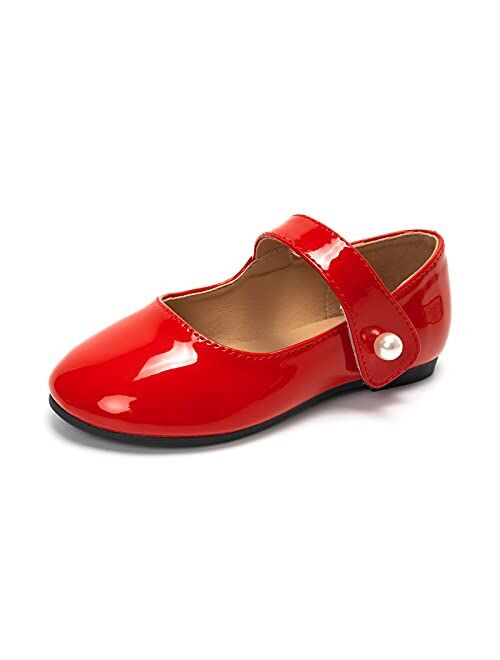 FUNKYMONKEY Toddler/Little Girl Mary Jane Dress Shoes Casual Slip on Ballet Flat