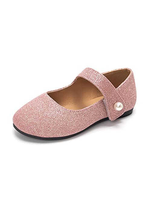 FUNKYMONKEY Toddler/Little Girl Mary Jane Dress Shoes Casual Slip on Ballet Flat