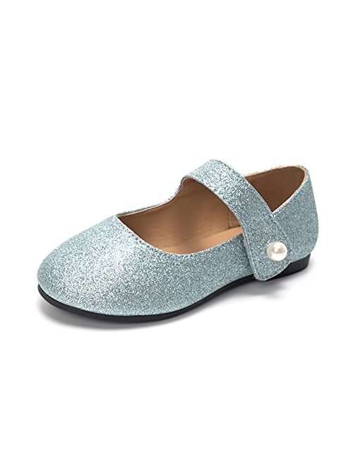 FUNKYMONKEY Toddler/Little Girl Mary Jane Dress Shoes Casual Slip on Ballet Flat