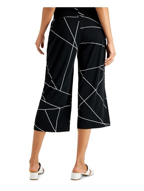 JM Collection Printed Wide-Leg Culotte Pants, Created for Macy's