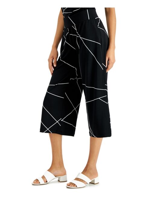 JM Collection Printed Wide-Leg Culotte Pants, Created for Macy's