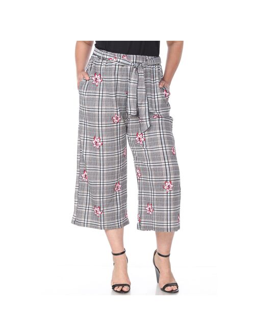 Plus Size White Mark Printed Gaucho Pants