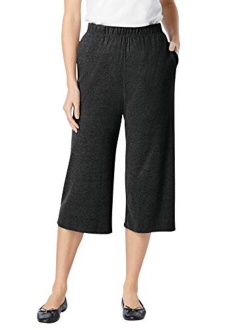 Women's Plus Size 7-Day Knit Culotte Pants