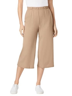 Women's Plus Size 7-Day Knit Culotte Pants