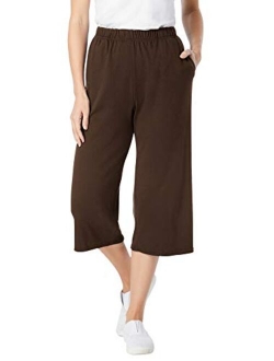 Women's Plus Size 7-Day Knit Culotte Pants