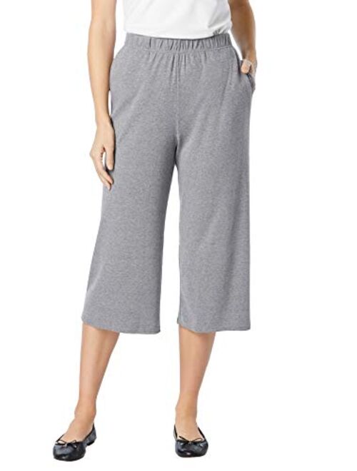 Woman Within Women's Plus Size 7-Day Knit Culotte Pants