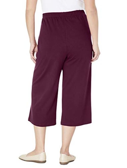 Woman Within Women's Plus Size 7-Day Knit Culotte Pants