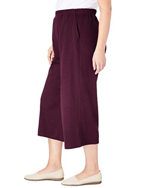 Woman Within Women's Plus Size 7-Day Knit Culotte Pants