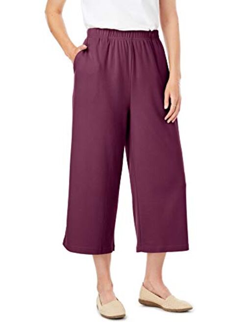 Woman Within Women's Plus Size 7-Day Knit Culotte Pants