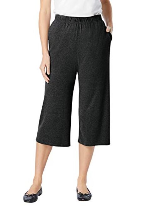 Woman Within Women's Plus Size 7-Day Knit Culotte Pants