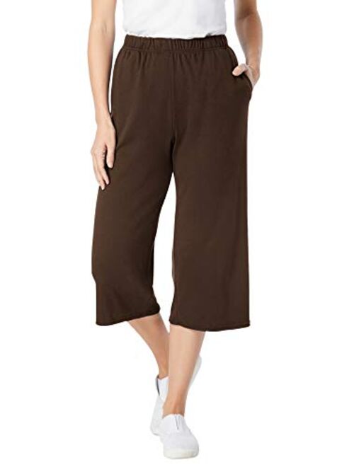 Woman Within Women's Plus Size 7-Day Knit Culotte Pants