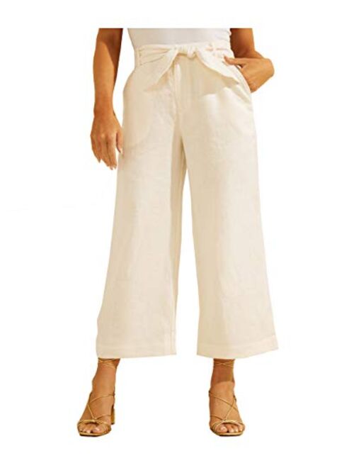 GUESS Women's Linen Tessa Culotte Pant