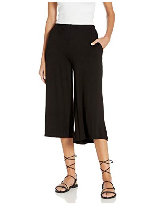 Fashion California Womens 1-3 Pack Elastic Waist Jersey Culottes Capri Pocket Pants (S-XXXXXL)