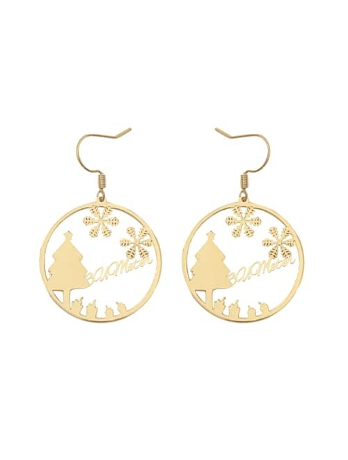 Custom Bamboo Earrings for Women Girls Name Earrings Personalized 18K Gold Plated Customized Earrings Fashion Jewelry Gifts