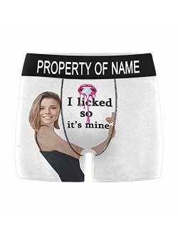 Custom Men's Face Boxer Briefs Shorts Underwear with Wife Photo Text XS-5XL