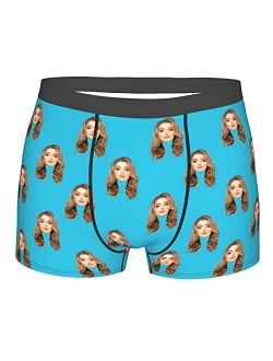 Personalized Men's Underwear, Custom Face Boxer Briefs Gifts for Husband Boyfriend Printed with Wife Photo, Funny Gifts