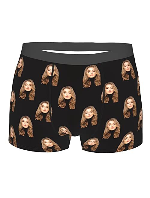 Personalized Men's Underwear, Custom Face Boxer Briefs Gifts for Husband Boyfriend Printed with Wife Photo, Funny Gifts