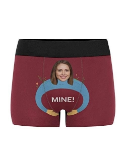 Custom Men's Boxer Briefs It's Mine Boxers for Men Personalized Funny Wife Face Shorts Underwear Black