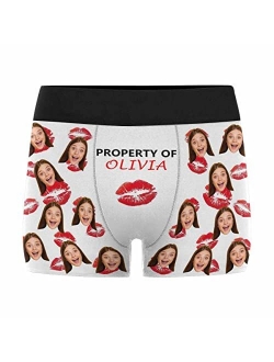 Custom Men's Boxer Briefs It's Mine Boxers for Men Personalized Funny Wife Face Shorts Underwear Black