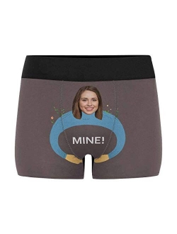 Custom Men's Boxer Briefs It's Mine Boxers for Men Personalized Funny Wife Face Shorts Underwear Black