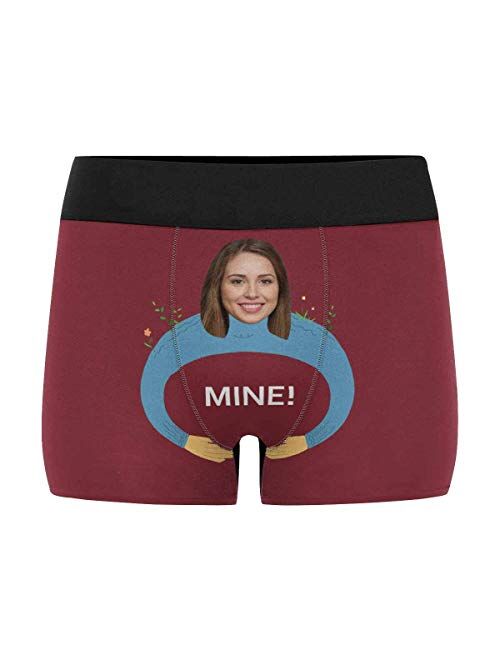 Custom Men's Boxer Briefs It's Mine Boxers for Men Personalized Funny Wife Face Shorts Underwear Black