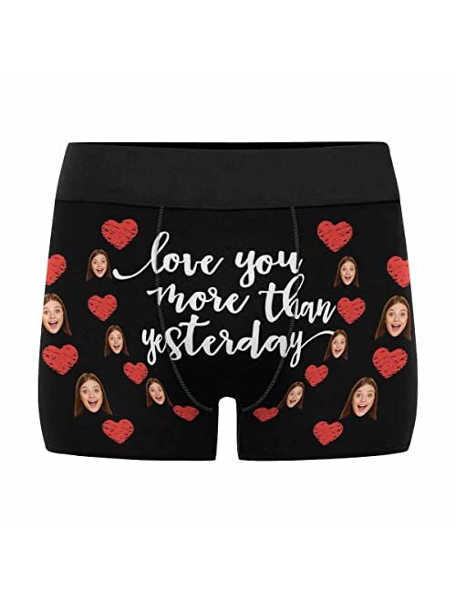 Custom Men's Boxer Briefs It's Mine Boxers for Men Personalized Funny Wife Face Shorts Underwear Black