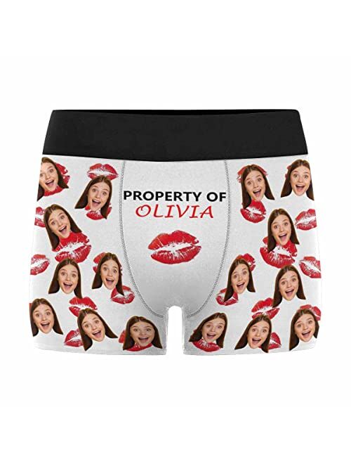 Custom Men's Boxer Briefs It's Mine Boxers for Men Personalized Funny Wife Face Shorts Underwear Black