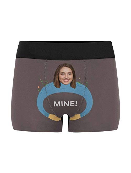 Custom Men's Boxer Briefs It's Mine Boxers for Men Personalized Funny Wife Face Shorts Underwear Black