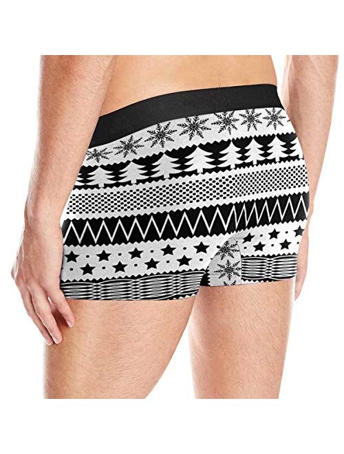 Custom Boxers for Men with Face Snowman Green Personalized Christmas Underwear for Men Funny Gag Gift