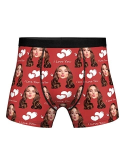 Custom Boxer Briefs for Man Underwear Printed with Girlfriend Funny Face Photo Romantic Gifts