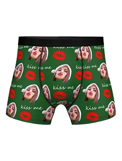 Custom Boxer Briefs for Man Underwear Printed with Girlfriend Funny Face Photo Romantic Gifts