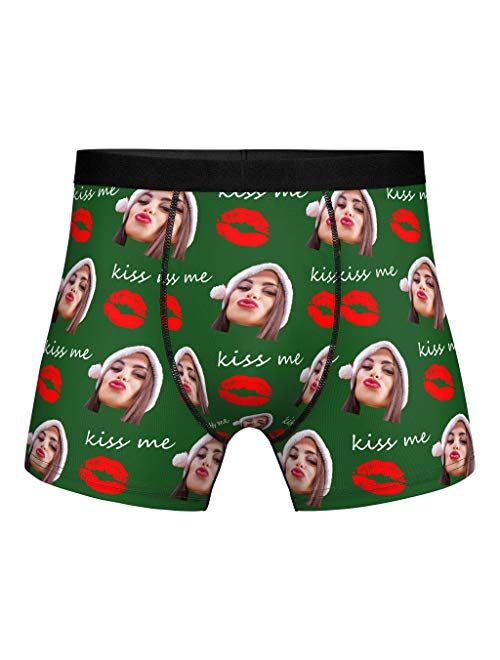 Custom Boxer Briefs for Man Underwear Printed with Girlfriend Funny Face Photo Romantic Gifts