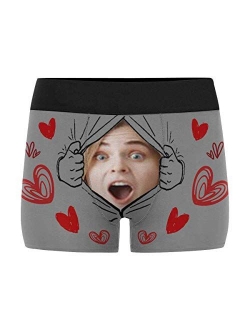 Custom Wife Face on All Mine Men's Funny Boxer Shorts Underpants Briefs with Photo for Valentine's Day