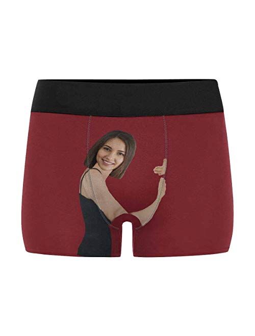 Custom Wife Face on All Mine Men's Funny Boxer Shorts Underpants Briefs with Photo for Valentine's Day