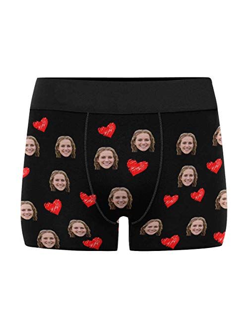 Custom Wife Face on All Mine Men's Funny Boxer Shorts Underpants Briefs with Photo for Valentine's Day