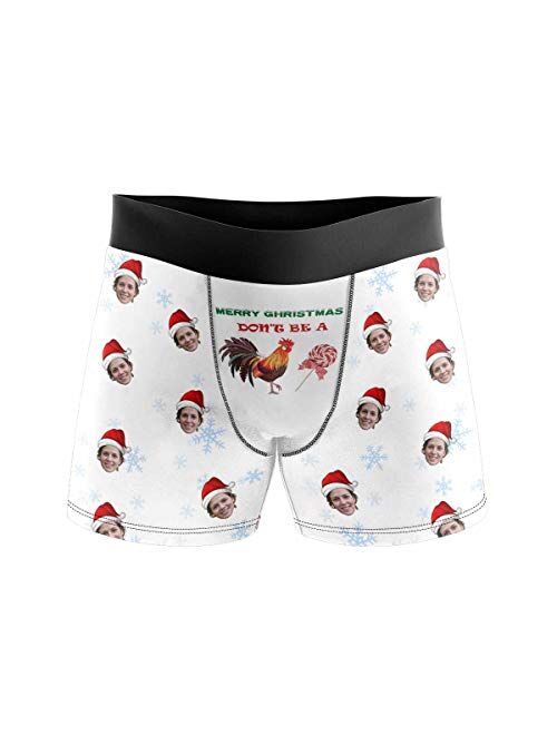 Custom Funny Face Snowing Best Gifts for Men Boxer Shorts Novelty Briefs Underpants Printed with Photo