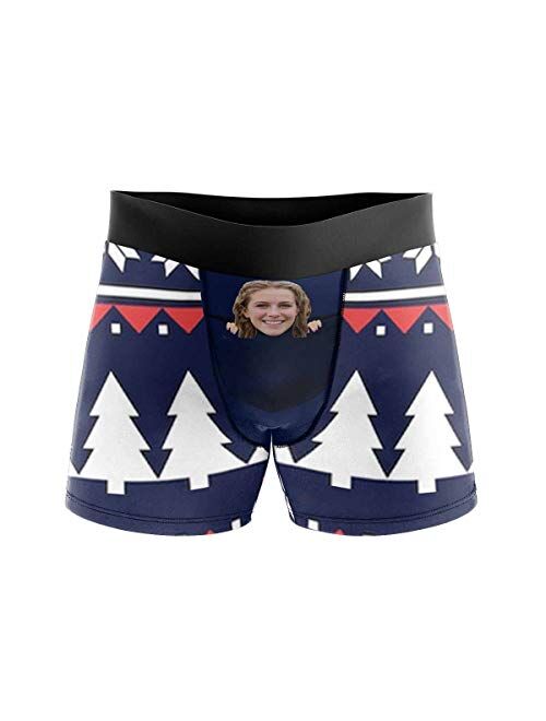 Custom Funny Face Snowing Best Gifts for Men Boxer Shorts Novelty Briefs Underpants Printed with Photo