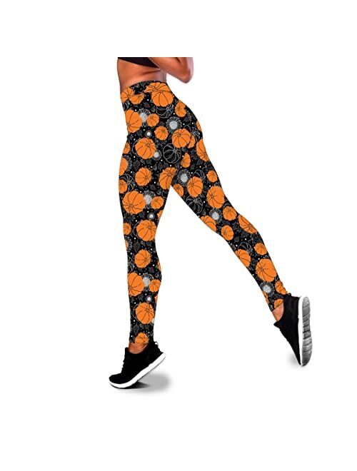 HYPERFAVOR High Waisted Thanksgiving Leggings for Women- Thanksgiving Pumpkin Leggings- Cool Womens Thanksgiving Leggings