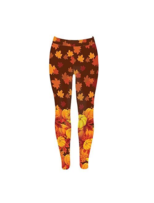 HYPERFAVOR High Waisted Thanksgiving Leggings for Women- Thanksgiving Pumpkin Leggings- Cool Womens Thanksgiving Leggings