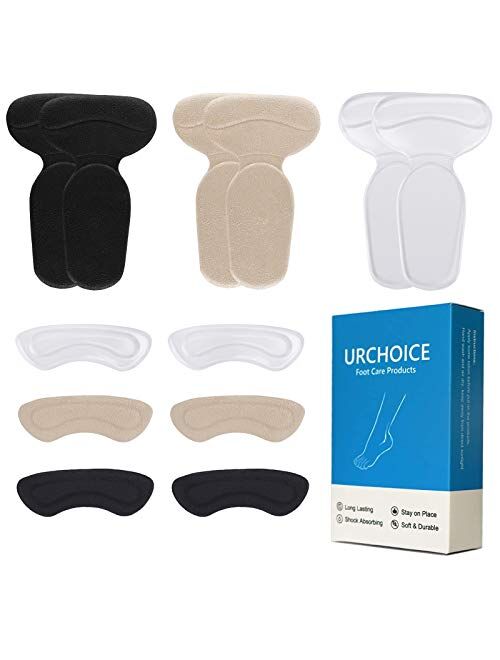 Heel Cushion Inserts, Reusable Soft Shoe Inserts Heel Cushion Pads Self-Adhesive Foot Care Protector Grips Liners Loose Shoes - Heel Pain Relief Bunion Callus Blisters- 6