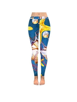 InterestPrint Thanksgiving Turkey Custom Stretchy Capri Leggings Skinny Pants for Yoga Running Pilates Gym(2XS-5XL)