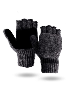 Illinois Glove Company 360 Rag Wool Glomitt Flip Mitten 3M Thinsulate Lined Tan